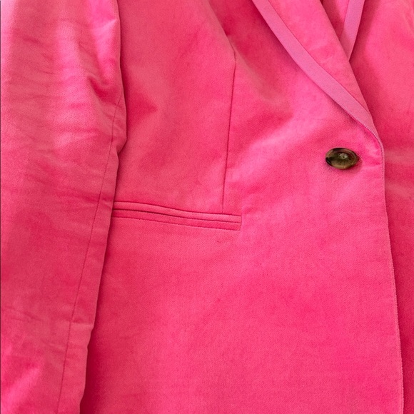 JCrew Velvet One-Button Blazer Brilliant Berry - Picture 4 of 6